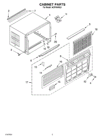 03 - Cabinet parts for Whirlpool Air Conditioner ACM184XL0 from AppliancePartsPros.com