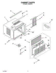 03 - Cabinet parts for Whirlpool Air Conditioner ACQ082XK1 from AppliancePartsPros.com