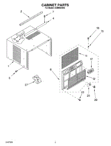 03 - Cabinet parts for Whirlpool Air Conditioner ACM492XK0 from AppliancePartsPros.com