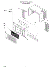 04 - Cabinet parts for Whirlpool Air Conditioner RA51VK0 from AppliancePartsPros.com