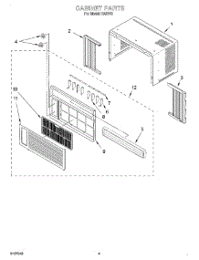 04 - Cabinet parts for Whirlpool Air Conditioner RA51K0 from AppliancePartsPros.com