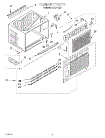 03 - Cabinet parts for Whirlpool Air Conditioner ACQ244XK0 from AppliancePartsPros.com