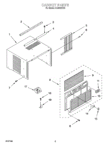 03 - Cabinet parts for Whirlpool Air Conditioner ACM082XK0 from AppliancePartsPros.com