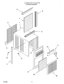 03 - Cabinet parts for Whirlpool Air Conditioner ACS052XJ0 from AppliancePartsPros.com