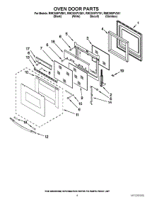 03 - Oven Door Parts parts for Whirlpool Oven RMC305PVB01 from AppliancePartsPros.com