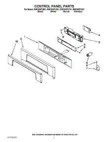 02 - Control Panel Parts parts for Whirlpool Oven RMC305PVS01 from AppliancePartsPros.com