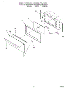 08 - Microwave Door parts for Whirlpool Oven RMC305PDB4 from AppliancePartsPros.com