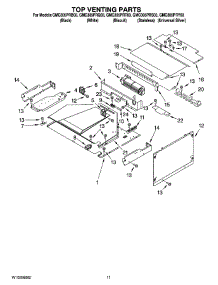 09 - Top Venting Parts, Optional Parts parts for Whirlpool Oven GMC305PRS03 from AppliancePartsPros.com
