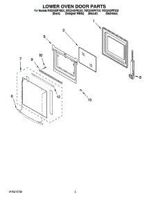 03 - Lower Oven Door Parts parts for Whirlpool Oven RBD245PRB02 from AppliancePartsPros.com