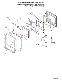 04 - Upper Oven Door Parts parts for Whirlpool Oven RBD307PVQ00 from AppliancePartsPros.com