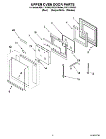 04 - Upper Oven Door Parts parts for Whirlpool Oven RBD277PVB00 from AppliancePartsPros.com