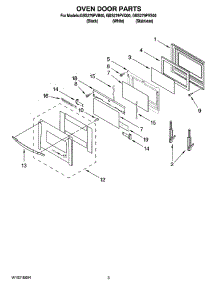 02 - Oven Door Parts parts for Whirlpool Oven GBS279PVB00 from AppliancePartsPros.com