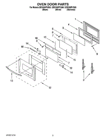 02 - Oven Door Parts parts for Whirlpool Oven GBS309PVB00 from AppliancePartsPros.com
