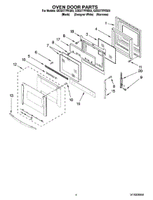 03 - Oven Door Parts parts for Whirlpool Oven GBS277PRQ03 from AppliancePartsPros.com