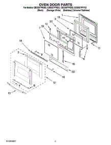 03 - Oven Door Parts parts for Whirlpool Oven GBD307PRB03 from AppliancePartsPros.com