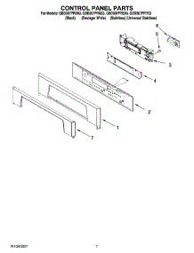 05 - Control Panel Parts parts for Whirlpool Oven GBD307PRY03 from AppliancePartsPros.com
