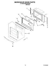 08 - Microwave Door Parts parts for Whirlpool Oven GMC305PRS02 from AppliancePartsPros.com