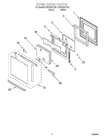 03 - Oven Door Parts parts for Whirlpool Oven YGSC308PJB0 from AppliancePartsPros.com
