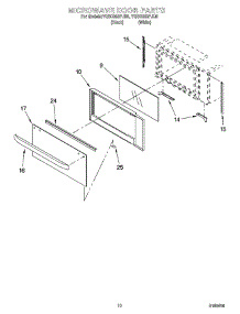08 - Microwave Door Parts parts for Whirlpool Oven YGSC308PJB0 from AppliancePartsPros.com