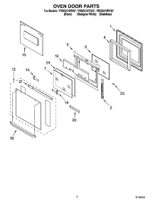 03 - Oven Door Parts parts for Whirlpool Oven YRBS275PDB7 from AppliancePartsPros.com
