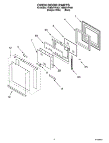 03 - Oven Door Parts parts for Whirlpool Oven YGBS277PDB7 from AppliancePartsPros.com