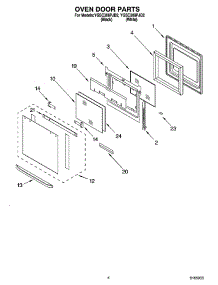 03 - Oven Door Parts parts for Whirlpool Oven YGSC308PJQ2 from AppliancePartsPros.com
