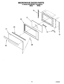 08 - Microwave Door Parts parts for Whirlpool Oven YGSC308PJQ2 from AppliancePartsPros.com