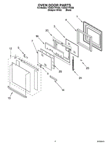 03 - Oven Door Parts parts for Whirlpool Oven YGBS277PDQ8 from AppliancePartsPros.com