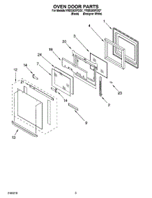 02 - Oven Door Parts parts for Whirlpool Oven YRBS305PDB7 from AppliancePartsPros.com