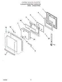 02 - Oven Door Parts parts for Whirlpool Oven YGBS307PDB6 from AppliancePartsPros.com