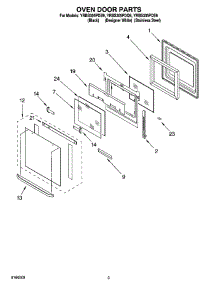 02 - Oven Door Parts parts for Whirlpool Oven YRBS305PDQ9 from AppliancePartsPros.com