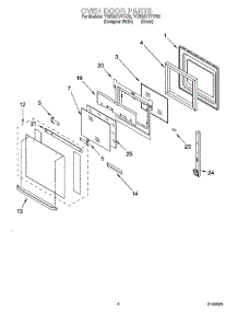 03 - Oven Door Parts parts for Whirlpool Oven YGBS277PDQ5 from AppliancePartsPros.com