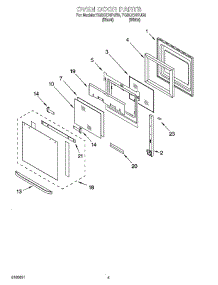 03 - Oven Door Parts parts for Whirlpool Oven YGSC278PJQ0 from AppliancePartsPros.com