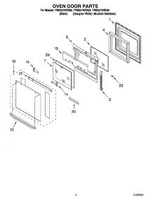 03 - Oven Door Parts parts for Whirlpool Oven YRBS275PDB9 from AppliancePartsPros.com