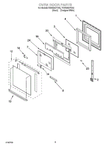 02 - Oven Door Parts parts for Whirlpool Oven YRBS305PDB5 from AppliancePartsPros.com