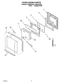 02 - Oven Door Parts parts for Whirlpool Oven YGBS307PDQ9 from AppliancePartsPros.com