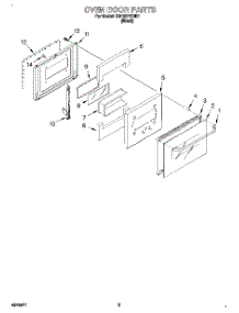 04 - Oven Door parts for Whirlpool Oven SB130PEDB1 from AppliancePartsPros.com