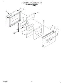 04 - Oven Door parts for Whirlpool Oven SB100PEDB1 from AppliancePartsPros.com