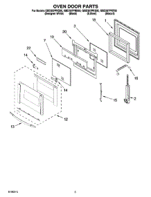 03 - Oven Door Parts parts for Whirlpool Oven GBD307PRS00 from AppliancePartsPros.com