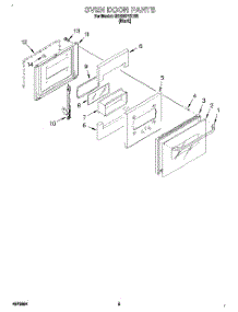 04 - Oven Door parts for Whirlpool Oven SB100PEDB2 from AppliancePartsPros.com