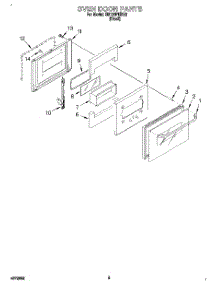 04 - Oven Door parts for Whirlpool Oven SB130PEDB2 from AppliancePartsPros.com