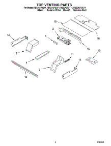 05 - Top Venting parts for Whirlpool Oven RBS245PDB14 from AppliancePartsPros.com