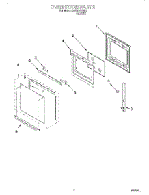 03 - Oven Door parts for Whirlpool Oven RBS270PDB3 from AppliancePartsPros.com