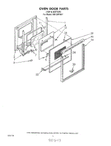 05 - Oven Door parts for Whirlpool Oven RB130PXK1 from AppliancePartsPros.com