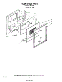 05 - Oven Door parts for Whirlpool Oven RB130PXK3 from AppliancePartsPros.com