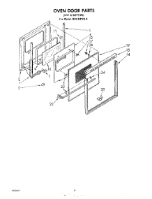 05 - Oven Door parts for Whirlpool Oven RB130PXK0 from AppliancePartsPros.com