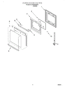 03 - Oven Door parts for Whirlpool Oven RBS240PDB3 from AppliancePartsPros.com