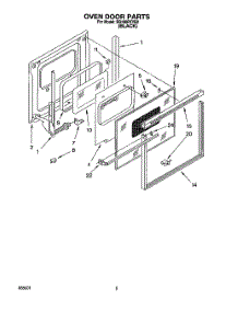 03 - Oven Door parts for Whirlpool Oven RB100PXYB2 from AppliancePartsPros.com