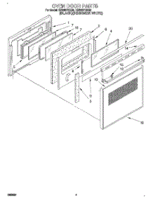 03 - Oven Door parts for Whirlpool Oven RB260PXBB0 from AppliancePartsPros.com