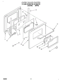03 - Oven Door parts for Whirlpool Oven RB1005XYN5 from AppliancePartsPros.com